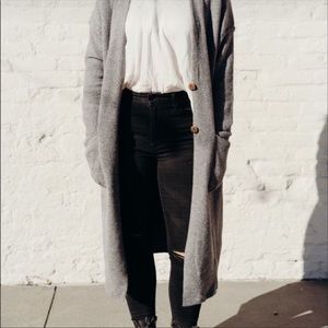 Carly Jean Los Angeles Layne grey duster cardigan